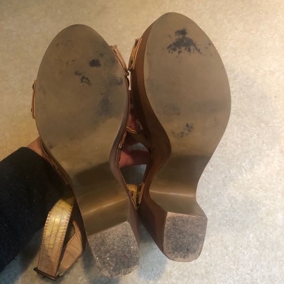 Yellow wooden heel - Picture 4 of 6